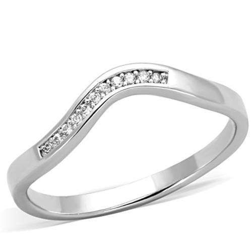 STUNNING STAINLESS STEEL SIMULATED DIAMOND LADIES RING