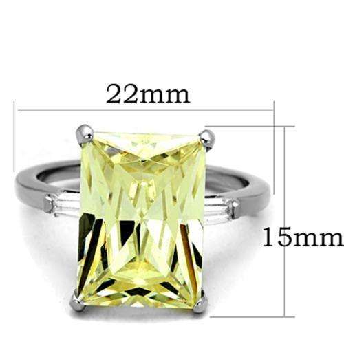 PRETTY DESIGN SIMULATED CITRINE WHITE GOLD PLATED LADIES RING