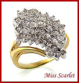 SPARKLING SIMULATED DIAMOND 18K YELLOW GOLD RING