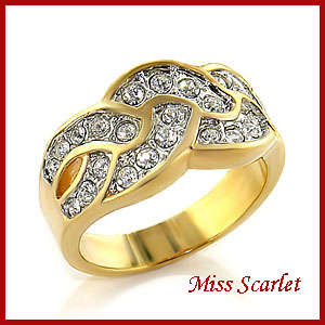 SIMULATED DIAMOND BAND RING - SIZE 6