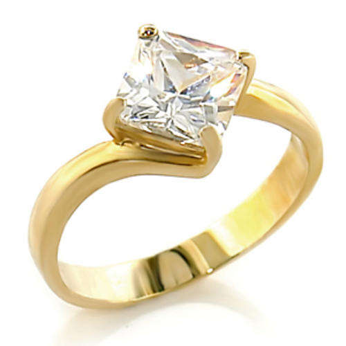 18K GOLD SIMULATED DIAMOND RING