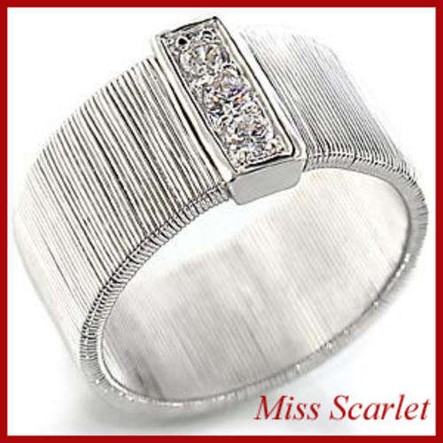 CLEAR SIMULATED DIAMOND BAND RING - SIZE 8