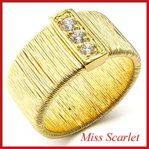 CLEAR SIMULATED DIAMOND BAND RING - SIZE 7