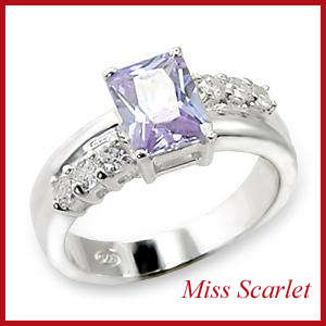 Sterling Silver Simulated Light Amethyst Ring - SIZE 8