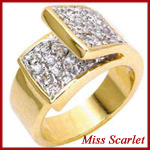 SIMULATED DIAMOND BAND RING - SIZE 6