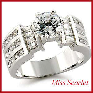 18CT GOLD PLATED SIMULATED DIAMOND RING - SIZE 6