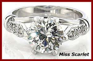 18ct GOLD PLATED SIMULATED DIAMOND RING - SIZE 7