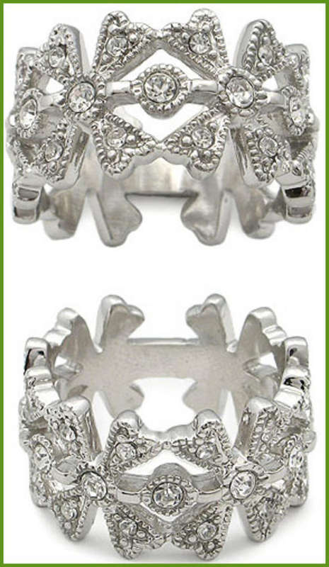 UNUSUAL SIMULATED DIAMOND RING
