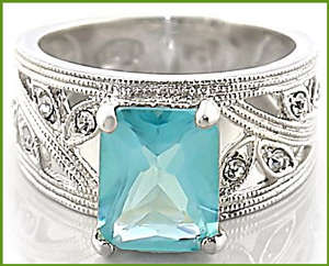 BEAUTIFUL SIMULATED TOPAZ RING & FREE BRACELET!!