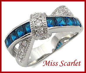 Simulated Sapphire and Simulated Diamond Ring