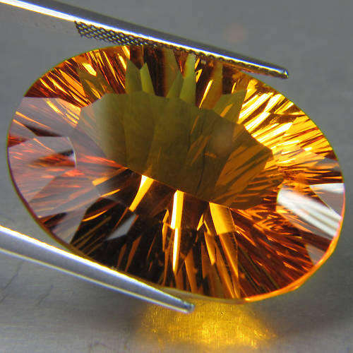 Ultra Brilliant Golden Mandarin Concave Cut Citrine...   31.850cts.  Absolutely Breathtaking!
