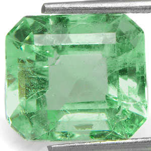 100% NATURAL UNTREATED LIGHT  MINT GREEN COLUMBIAN EMERALD! 1.240 CTS  !  HIGH VALUE ITEM