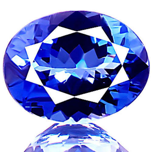 STUNNING OVAL BLOCK D! AAA+ TOP VIOLET BLUE TANZANITE! 1.430CTS