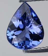 SPARKLING  AA+ TOP VIOLET BLUE  PEAR SHAPED TANZANITE! 1.540CTS
