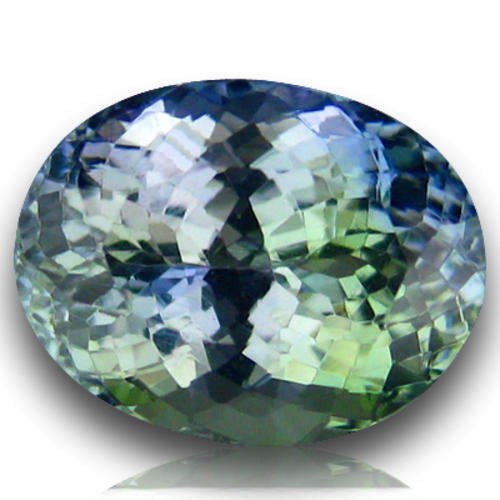VERY RARE TRI-COLOUR UNTREATED TANZANITE!  GREEN -VIOLET- BLUE  ! 2.090 CTS