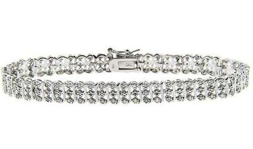 CERTIFIED !STUNNING GENUINE DIAMOND STERLING SILVER BRACELET. 1.100CTS ! VALUE: R13'112.00