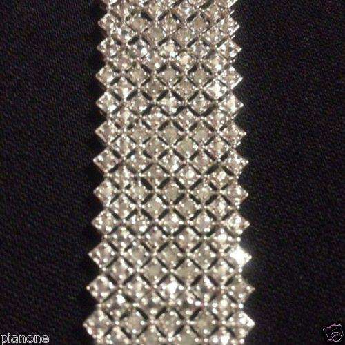 2.200CT GENUINE DIAMOND 9 ROW BRACELET! SOLID STERLING SILVER.VALUE: R20'156.00