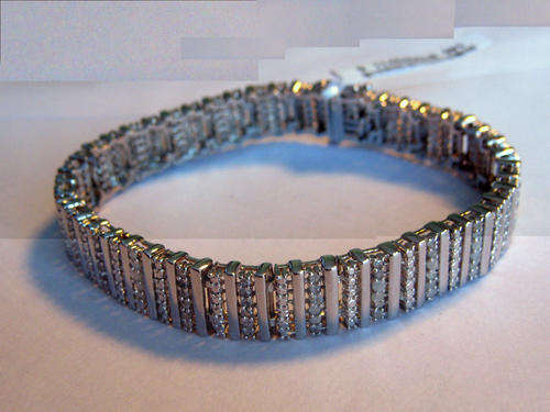 2.000CT GENUINE DIAMOND 6 ROW BRACELET! SOLID STERLING SILVER.VALUE: R21'156.00