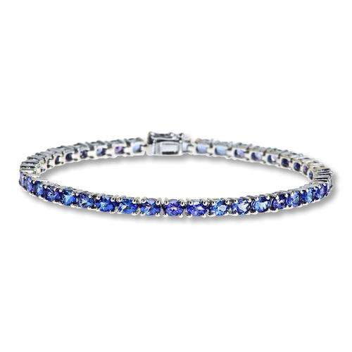 GORGEOUS GENUINE TANZANITE TENNIS BRACELET SET IN 925 STERLING SILVER!.. 7.500CTS ! VAL: R23'656.00