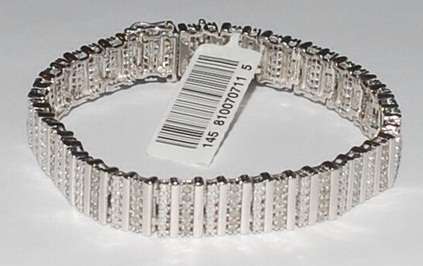 2.000CT GENUINE DIAMOND 6 ROW BRACELET! SOLID STERLING SILVER.VALUE: R21'156.00