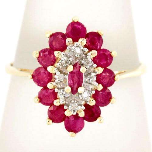 9K SOLID YELLOW GOLD RUBY AND DIAMOND RING! 1.360CTS VALUE : R17'223.00