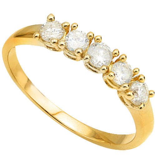 GORGEOUS 14K SOLID YELLOW GOLD DIAMOND HALF ETERNITY RING 0.480CTS VALUE : R25'445.00