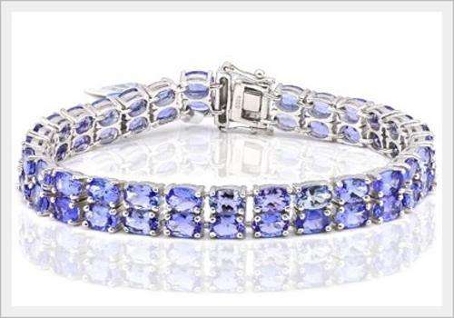 STUNNING TANZANITE BRACELET SET IN SOLID STERLING SILVER! 24.300CTS VALUE : R28'221.00