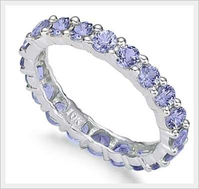 *I.S.* STUNNING!!! 10K SOLID WHITE GOLD TANZANITE ETERNITY RING! 2.100CTS VALUE : R15'312.00