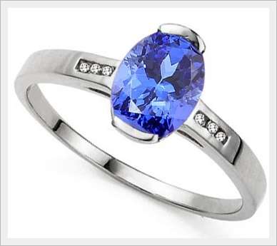 GORGEOUS 10K SOLID WHITE GOLD A++ TANZANITE AND DIAMOND RING! 1.550CTS VALUE : R24'212.00