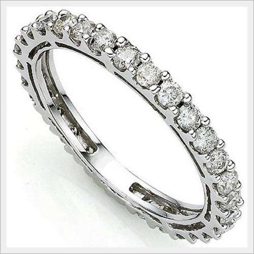BREATHTAKING 10K SOLID WHITE GOLD  DIAMOND ETERNITY  RING   1.200CTS