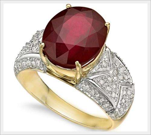 CERTIFIED!! HEAVY 14K SOLID YELLOW GOLD RUBY AND DIAMOND RING! 6.600CTS VALUE : R48'556.00