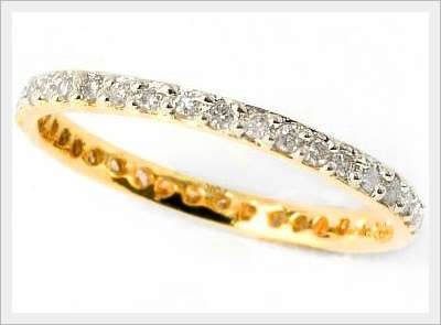 GORGEOUS 10K SOLID YELLOW GOLD DIAMOND ETERNITY RING 0.250CTS VALUE : R19'315.00
