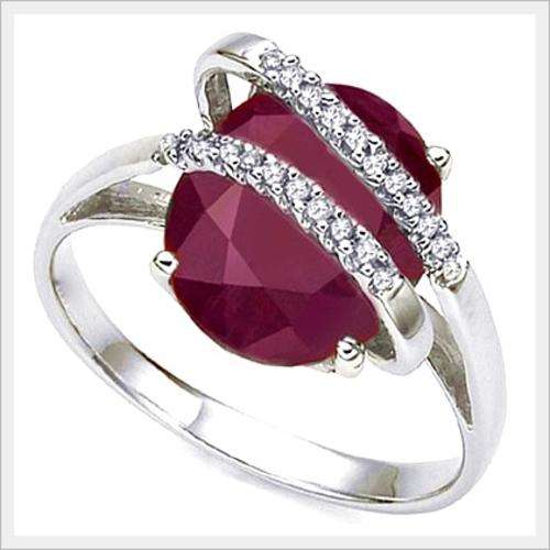 GORGEOUS 10K SOLID WHITE  GOLD RUBY AND DIAMOND  RING!  4.450CTS  VALUE : R18'445.00