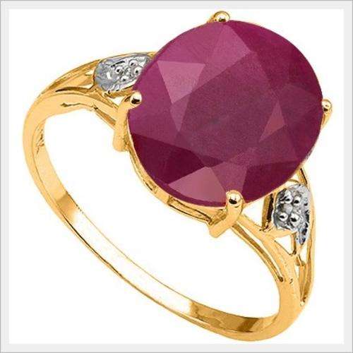 GORGEOUS 10K SOLID YELLOW  GOLD RUBY AND DIAMOND  RING!  4.660CTS  VALUE : R15'221.00