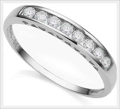 *I.S.* BREATHTAKING 10K SOLID WHITE GOLD  DIAMOND ETERNITY  RING   0.350CTS  VALUE : R16'221.00