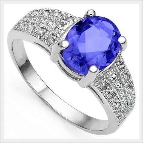 GORGEOUS 10K SOLID WHITE GOLD A++ TANZANITE AND DIAMOND RING! 2.200CTS VALUE : R25'881.00