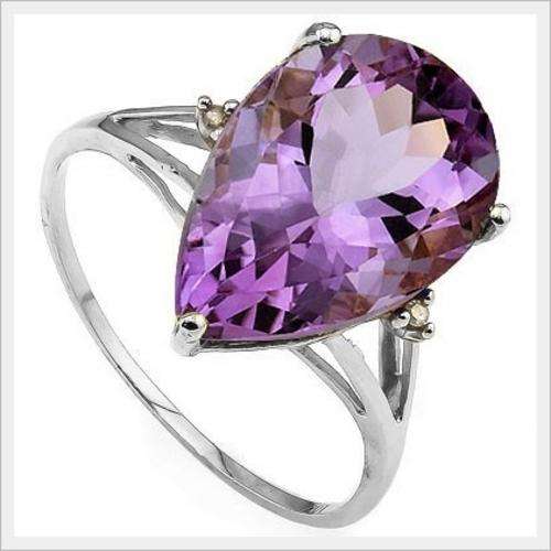 *IN STOCK* 10K SOLID WHITE GOLD BRAZILIAN AMETHYST AND DIAMOND RING! 4.770CTS! ERV: R12'612.00