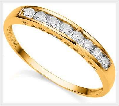 GORGEOUS 10K SOLID YELLOW GOLD DIAMOND ETERNITY RING 0.330CTS VALUE : R18'112.00