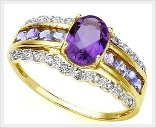 *I.S.* 10K SOLID YELLOW GOLD BRAZILIAN AMETHYST AND DIAMOND RING! 1.700CTS ERV: R19'267.00