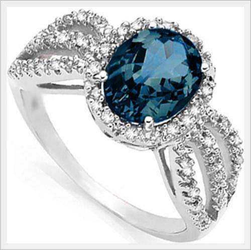 *I.S* 10K SOLID WHITE GOLD BRAZILIAN TOPAZ & DIAMOND RING ! 3.250CTS VALUE : R19'312.00
