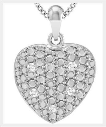 *I.S.* GORGEOUS 10K SOLID WHITE GOLD DIAMOND HEART SHAPE PENDANT! 0.400CTS VALUE : R21'332.00