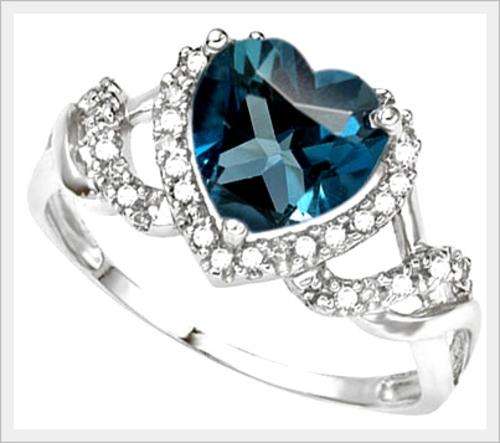 10K SOLID WHITE  GOLD BRAZILIAN TOPAZ & DIAMOND RING !  2.200CTS  VALUE : R17'312.00