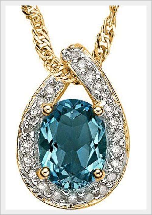 *I.S.* STRIKING!! 10K SOLID YELLOW GOLD TOPAZ & DIAMOND PENDANT! 1.750CTS VALUE : R17'332.00