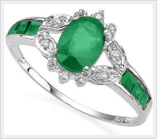 STUNNING 10K SOLID WHITE GOLD EMERALD AND DIAMOND RING! 1.060CTS VALUE : R15'332.00