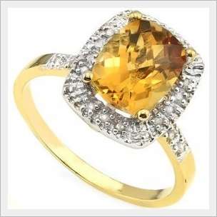 STUNNING 10K SOLID YELLOW GOLD BRAZILIAN CITRINE & DIAMOND RING ! 2.220CTS VALUE : R14'112.00