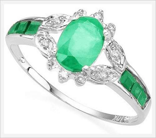 *I.S.* STUNNING 10K SOLID WHITE GOLD EMERALD AND DIAMOND RING! 1.060CTS VALUE : R15'332.00