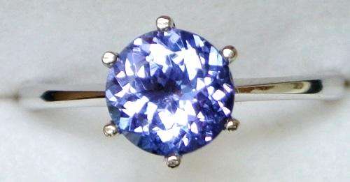 1.350CTS Tanzanite Solitaire "The Camelot"  Ring .   9k Solid White Gold