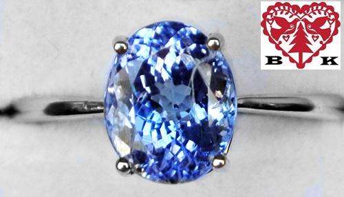 2.100CTS Oval Tanzanite Solitaire  Ring .   9k Solid White Gold.  1-2 week shipping