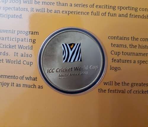 2003 Cricket World Cup South Africa Souvenir Program with commemorative Medal