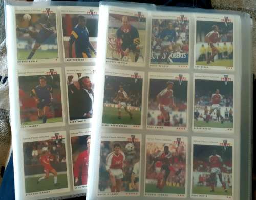 1992-season English football cards in folder